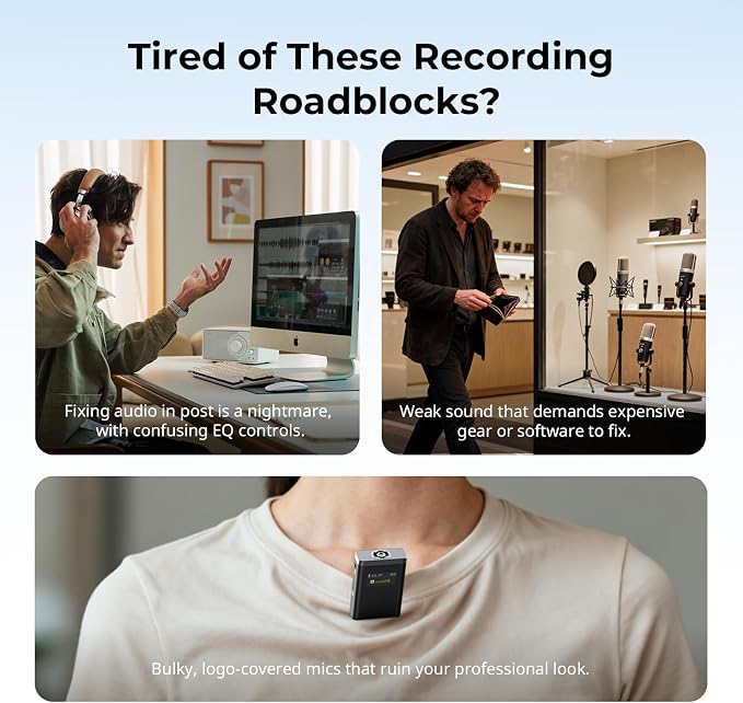 SmallRig S70 Wireless Mic (2 TX + 2 RX + Charging Case), Mini Lavalier Microphone for Phone/Camera Content Creation, Noise Cancelling for Vlog/TikTok/Interview etc. (Black) - Image 2