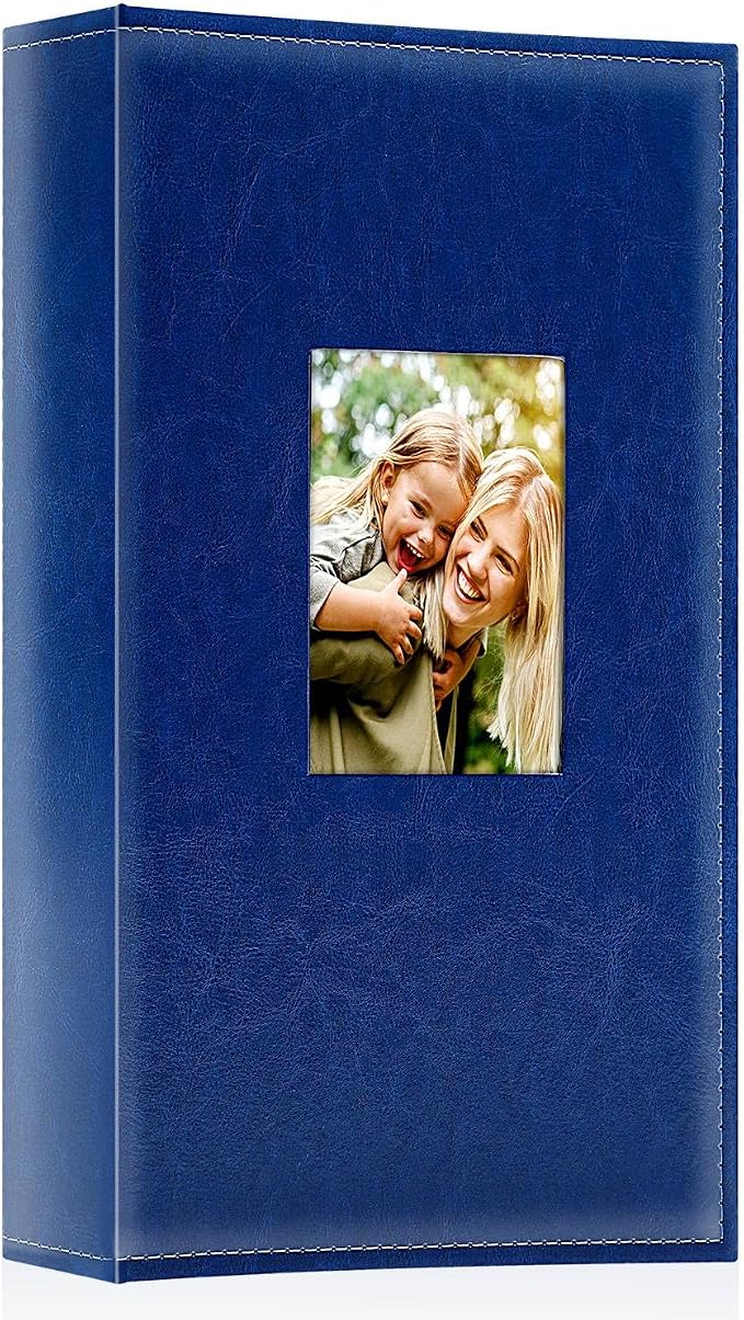 Ywlake Photo Album 4x6 300 Pockets, Leather Photo Albums Holds 300 Horizontal Only Pictures Blue by Ywlake