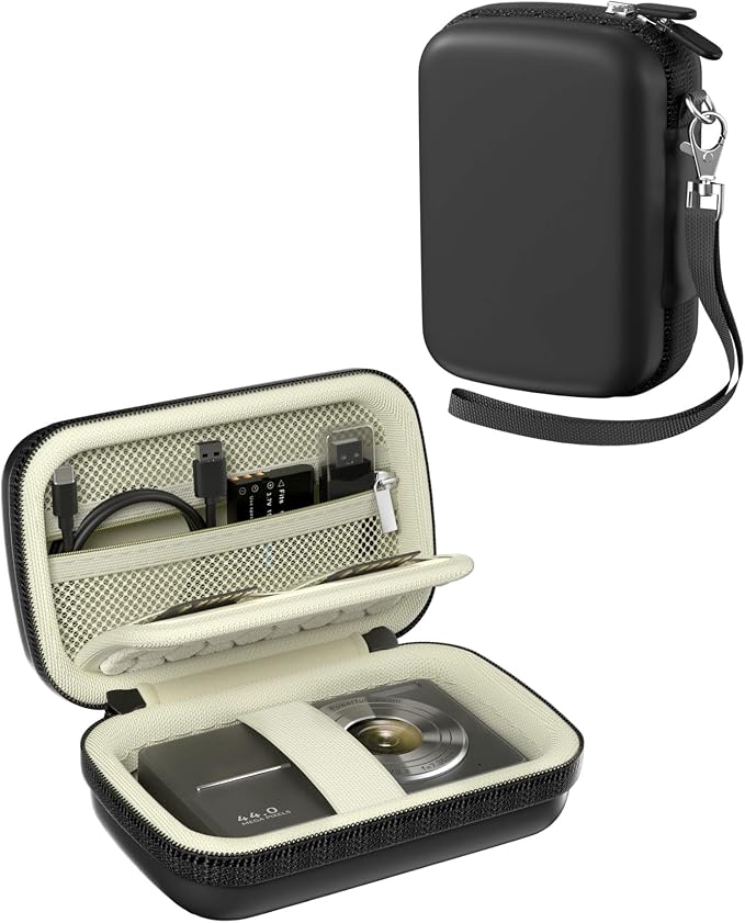 ProCase Digital Camera Case for KODAK Pixpro, Compact Travel Bag -Black | Vlogging Camera for CAMKORY/Lecran/Lecnippy/Froitx/aycy/FJFJOPK/KODAK PIXPRO FZ55/FZ45 4K, Mesh Pocket for Batteries, SD Card by ProCase