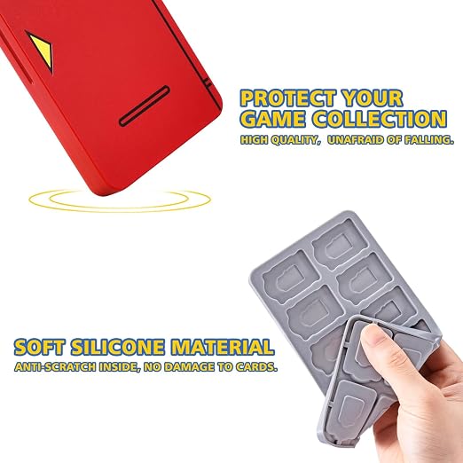 FUNLAB Switch 2 Game Case Holder for Nintendo Switch 2/1/OLED Games & Micro SD Cards, Switch Game Card Case with 24 Game Card Storage Cute - Red - Image 2