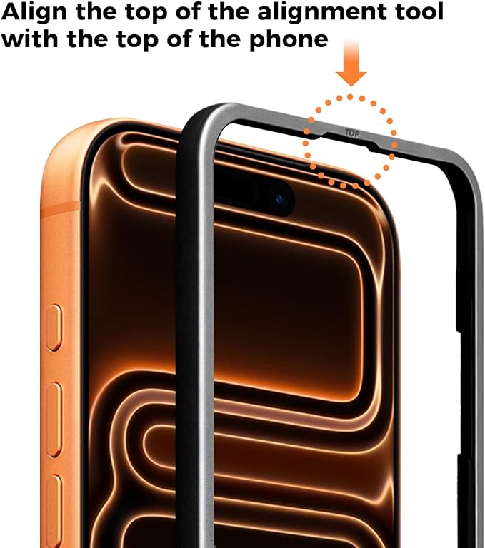 Screen Protector for iPhone 17 Pro 6.3 inch +2 Pack Orange Metal Camera Lens cover Protector - Image 5