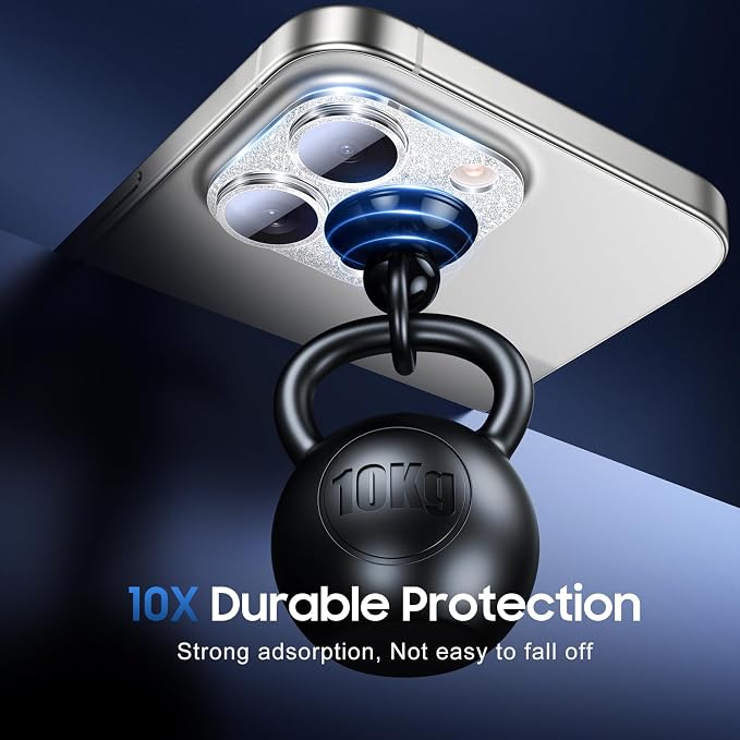 UniqueMe for 3 Pack iPhone 16 Pro/16 Pro Max Camera Lens Protector - Silver | Drop Protection, Case Friendly, 9H Tempered Glass, Camera Cover Screen, Update New Version - Image 2