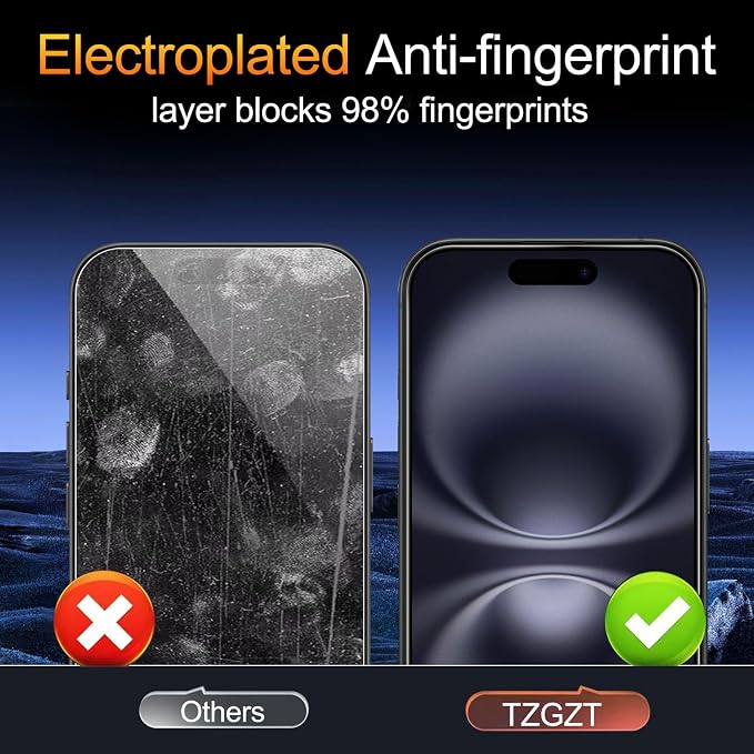 TZGZT 3 Pack Screen Protector for iPhone 16, Tempered Glass, Case Friendly | 9H+ Hardness, Military Grade Shatterproof, Anti-Scratch, HD, Easy Installation, Bubble Free, Include Camera Lens Protectors - Image 5