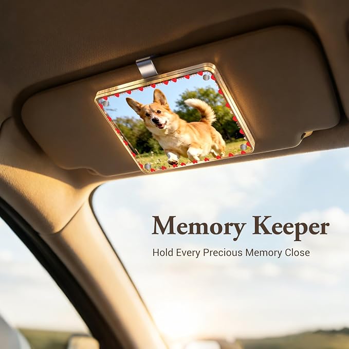CoBak 2 Pack Acrylic Car Photo Holder, Magnetic Personalized Car Visor Clip, Car Accessories & Car Decor, Romantic Valentine's Day Gift for Family & Couples' Personal Photos, Love-3 - Image 8