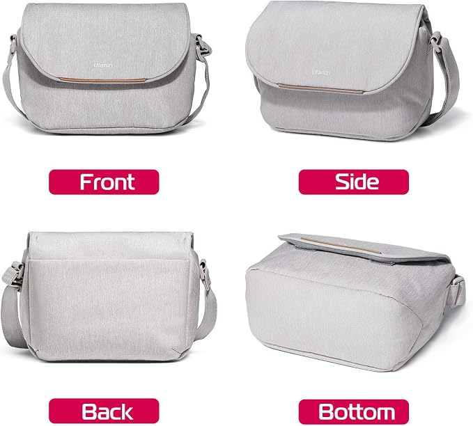 ULANZI 3L Camera Bag, Professional SLR/DSLR Crossbody Bag Shoulder Case | 9.1x4.3x7.1 inch Bag Compatible with Sony Canon Nikon Mirrorless Cameras, Splash-Proof Polyester Lightweight 235g Beige Gray - Image 2