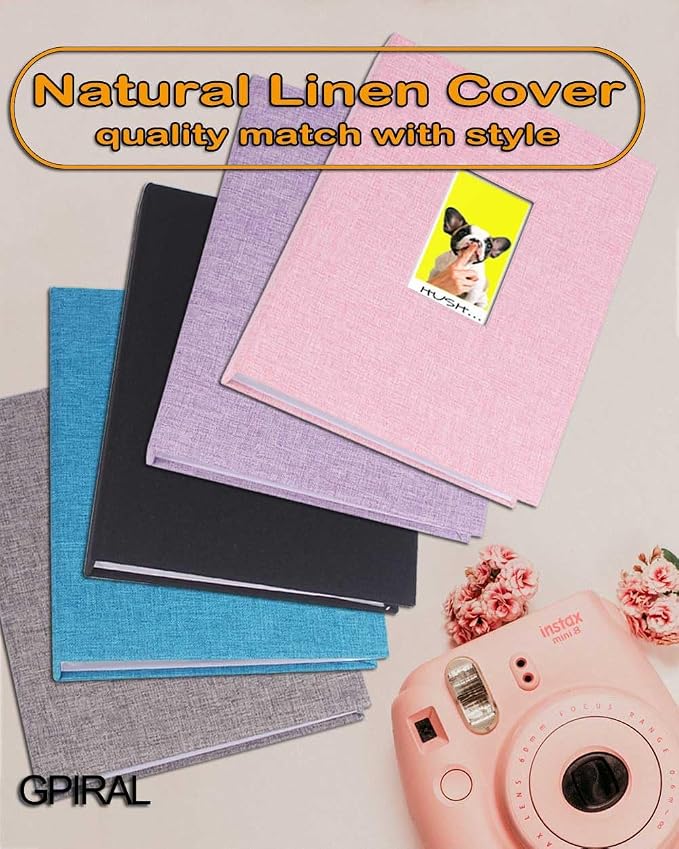 GPIRAL 2x3 Photo Album 208 Vertical Photos - Linen Cover, Compatible with K-pop Photocards, Fujifilm Instax Mini Film 7s 8 9 11, Polaroid Snap/PIC 300, HP Sprocket,Zip Printer, Red - Image 5