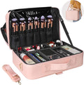 Relavel Travel Makeup Train Case Cosmetic Case Organizer Portable Artist Storage Bag with Adjustable Dividers for Cosmetics Makeup Brushes Toiletry Jewelry Digital Accessories by Relavel