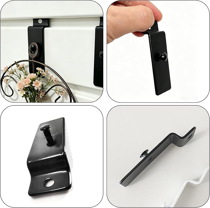 12Pcs Utility Hooks, Heavy Duty Black Metal Slatwall Hooks, Slatwall Accessories for Kitchen Peg Board, Panel Wall Hangers, Gridwall Hooks for Commercial Office Display Picture Photo Painting - Image 3