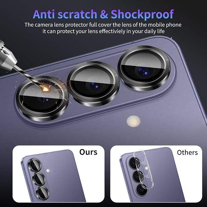 Camera Lens Protector for Samsung Galaxy S26,1 Pack | Tempered Metal Glass Camera Cover Film,HD Clear,Anti-Scratch Lens Screen Protector Film,Case Friendly,Black Titanium - Image 4