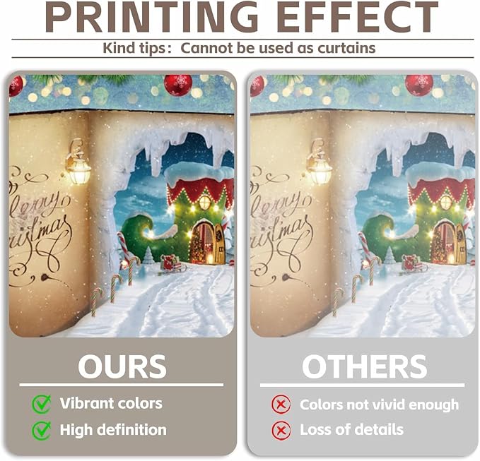 Merry Christmas Backdrop 12x10ft Fairy Tale Book Glitter Xmas Tree Candy Canes Winter Wonderland Photography Background Children Xmas Party Supplies Photo Booth Banner Props - Image 3