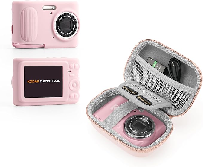 Camera Case Kit for Digital Camera KODAK PIXPRO FZ45,Lens Protective Design | Hard Case with Soft Silicone Camera Cover, SD Card Storage Travel Carry Cute Bag Small by SQERO