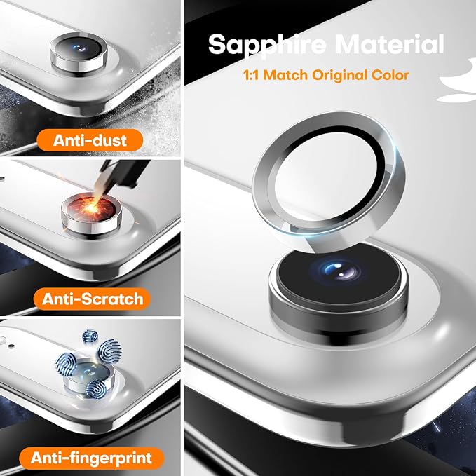 for iPhone Air Camera Lens Protector- Cloud White | 9H Tempered Glass, Metal Individual Camera Cover, Accessories, Anti-drop, Case Friendly, HD Clear, Anti-Scratch - Image 3