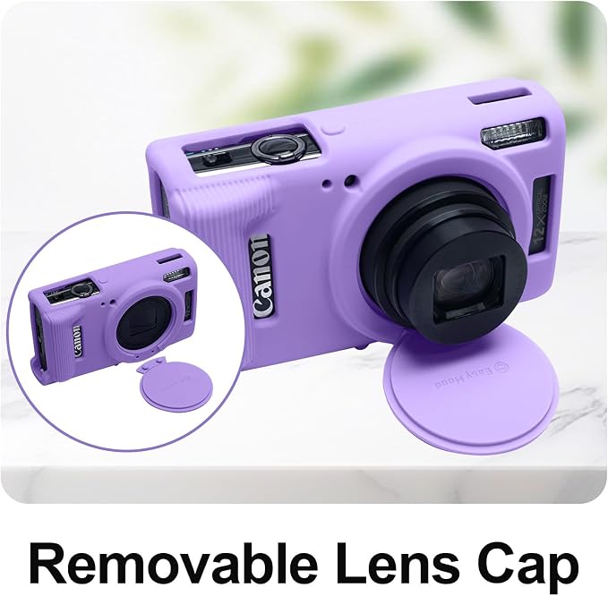 Easy Hood Camera Case for Canon ELPH 360/IXUS 285 HS/IXY 650 Camera,Purple | With Removable Lens Cover,Soft Silicone Protective Case,Anti-Scratch,Dustproof,Shockproof,Enhanced Grip,Camera Accessories - Image 2