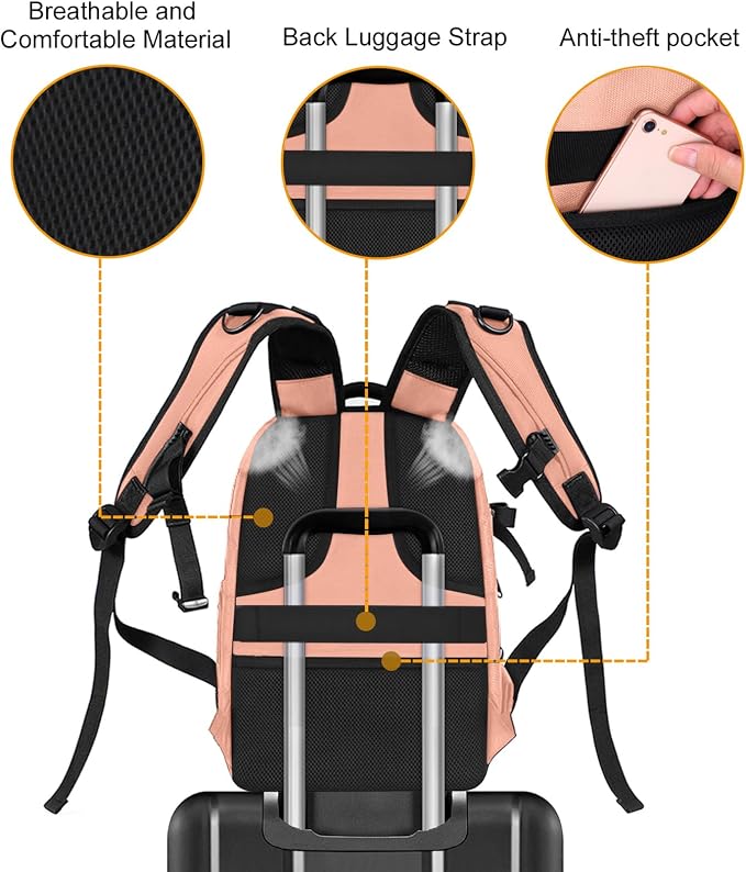 MOSISO Camera Backpack, DSLR/SLR/Mirrorless Photography Camera Bag | 15-16 inch Waterproof Hardshell Case with Tripod Holder&Laptop Compartment Compatible with Canon/Nikon/Sony, Salmon Pink - Image 8