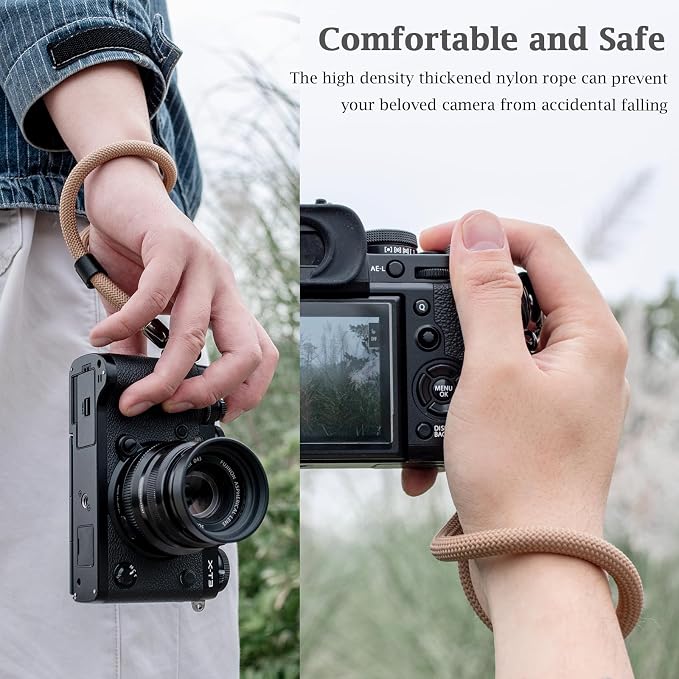 VOVMOEYA Camera Wrist Strap Rope,Camera Hand Strap Compatible with Fujifilm Nikon Canon Sony DSLR Camera - Khaki - Image 4