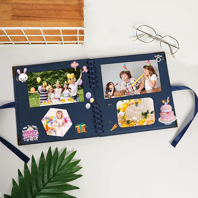 LOYALBOOK 8 x 8 inch DIY Scrapbook Album 60Pages For Wedding Family Photo | Nice Thick Sturdy&Well-Made Good Value Craft Parties Birthday Dinners Graduation Ceremonies Diplomas Storage - Image 4