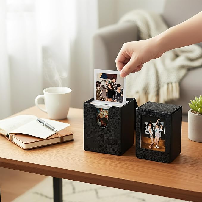 Picture Holder Storage Case Compatible with Fujifilm Instax Mini EVO Mini Liplay 12 11 SE 41 40 99 90 9 8 7S Camera Films, 2x3 Inches Hold 50 Instant Films Photos Pouch Protection Box (Black) - Image 4