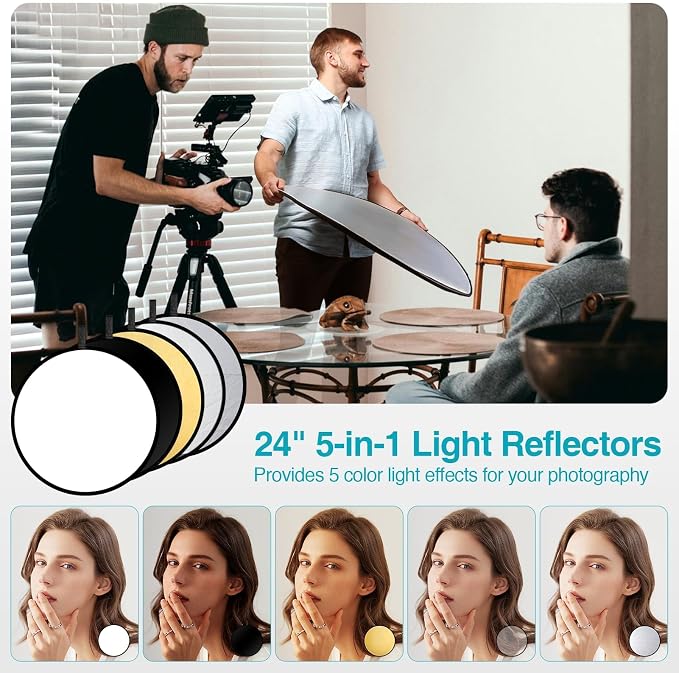 EMART Photography Lighting Kit with 8.5x10Ft Backdrop Stand,6x9FT Backdrops | Softbox Lighting Kit with 5500K 50W LED, Reflector, Umbrellas&Soft Box, Photo Studio Equipment for Portrait Video Shoot Vlog - Image 7