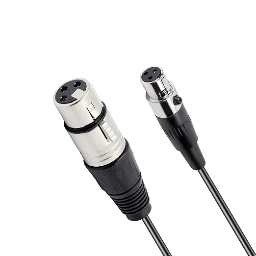 XMSJSIY Mini Female XLR to XLR Female Audio Cable Adapter 3 Pin XLR | to Mini 3 Pin XLR Microphone Cable Wire for Lavalier Mic Camera-1 Pcs (Mini XLR Female to XLR Female) - Image 2