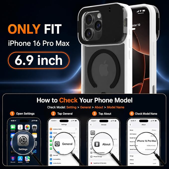 tesha Selfie Light Case for iPhone 16 Pro Max, MagSafe, Camera Detector | 2-Level LED Brightness, IR Hidden Camera Scanner, Drop Protection, Rechargeable Light Up Cover, No APP Needed for Video Vlog - Image 8