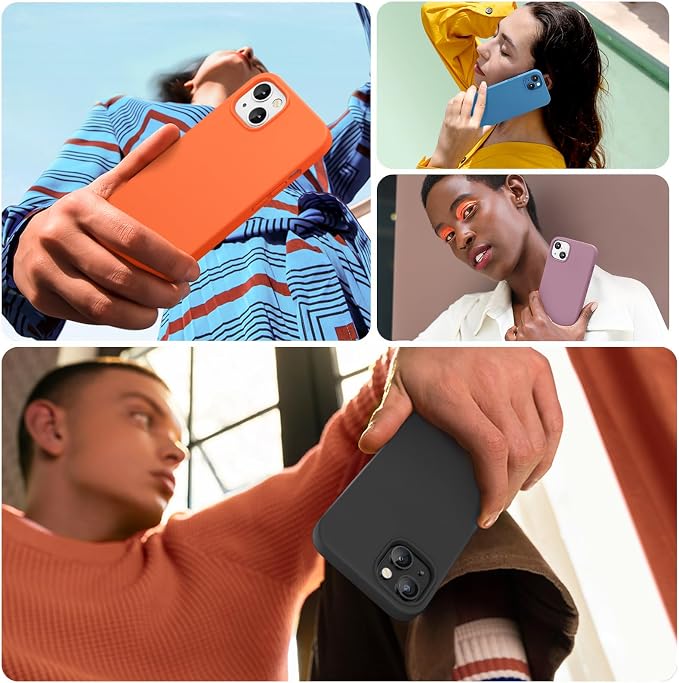 Miracase Silicone for iPhone 13 Case, Black | Soft Anti-Scratch Microfiber Lining, Premium Silicone Cover Shockproof Drop Protection Phone Case for 13 - Image 4