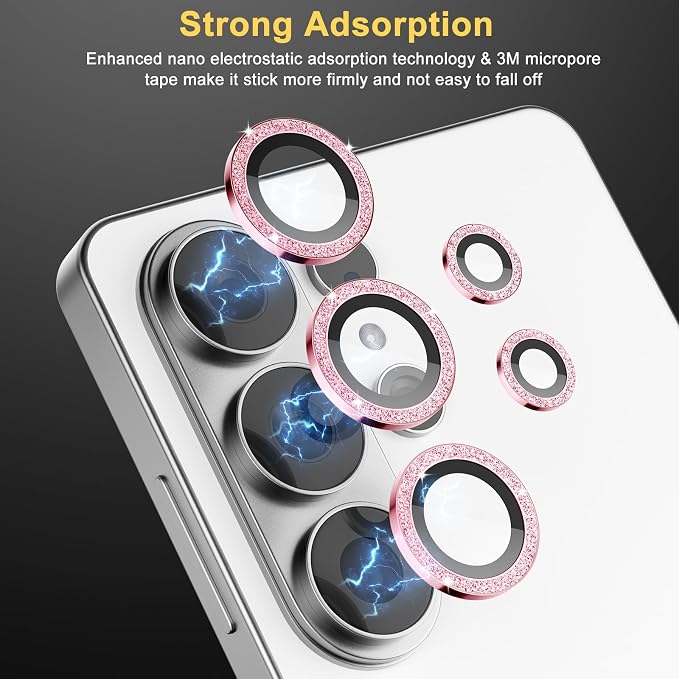 Camera Lens Protector for Samsung Galaxy S26 Ultra, Glitter Pink | Tempered Glass, Auto-align Tray, Easy Installation, Case Friendly, Anti-Scratch, HD Clear, Ultra Slim - Image 4