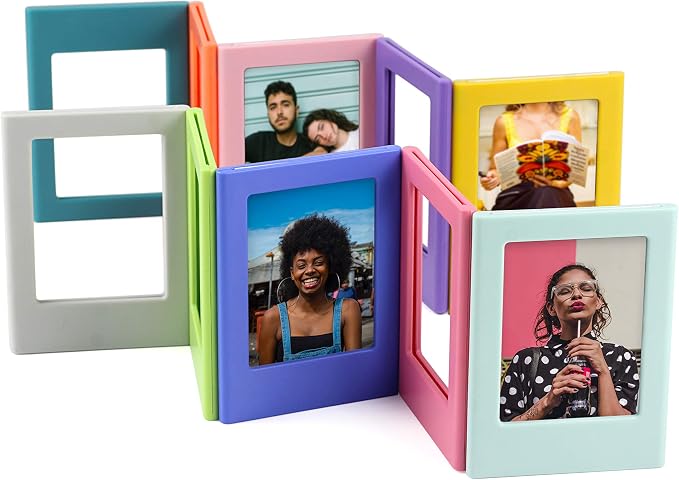 Magnetic Picture Frame 10 Pack 2x3 Mini Photo Frames Set for Polaroid Instax for Refrigerator by shantmay
