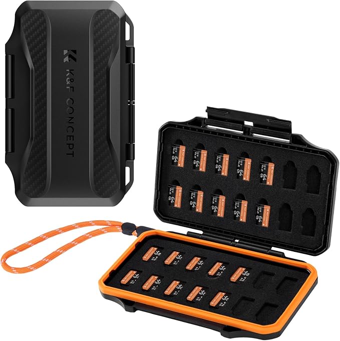 K&F CONCEPT 28 Slot SD Card Case, SD/TF Card Holder/Organizer | Water-Resistant Anti-Shock/Dust, PM03 by KFCONCEPT