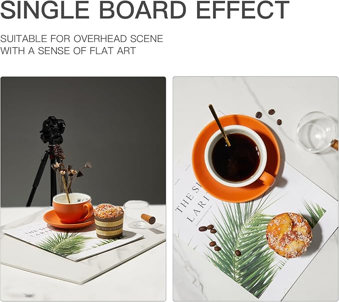 2-Sided 2 PCS Photo Backdrop Boards, Subway Tile Flat Lay Food Photography Background Board, Durable Waterproof Product Food Photography, 24x24 Inch, BEIYANG - Image 6