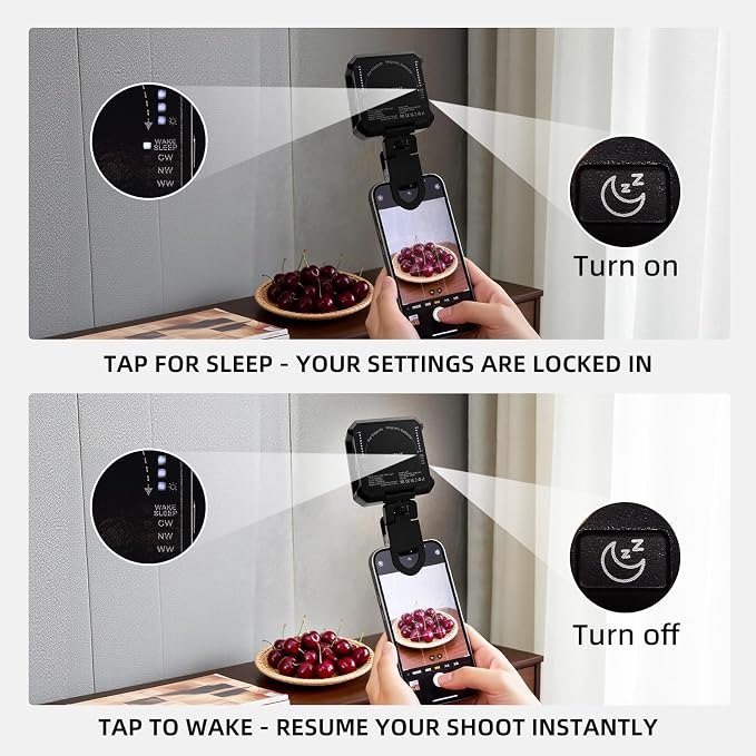 Ailight Magnetic Selfie Light for Phone, 2000mAh Portable Video Conference Lighting with Clip, CRI 98+ 2500K-9000K Rechargeable LED Video Light with Flip-Up Gimbal for Makeup, Photography & Recording - Image 5