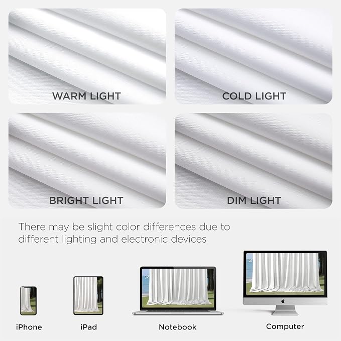 Joydeco 10x10ft White Backdrop Curtain for Parties, Wrinkle Free White Curtains Photo Backdrop for Wedding Decor, Birthday Party Graduation Baby Shower Photography(5ft x 10ft, 2 Panels) - Image 7