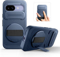 SURITCH for Google Pixel 9a Case with 360° Rotatable Hand Strap Phone Grip Holder & Invisible Kickstand & Slide Camera Cover, Slim Rugged Shockproof Protective Cover for Pixel 9a, Dark Blue by SURITCH