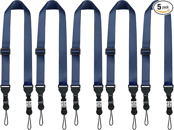 FIEIL 5 Pack Nylon iPad Strap, Adjustable Camera Neck Strap, Comfortable Shoulder Strap for iPad, Cellphone Tablet, Camera, Laptop, Binocular, Luggage Bag(Royal Blue Universal Neck Lanyard) by FIEIL