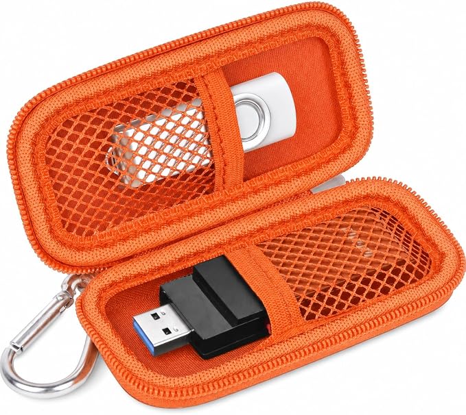 USB Flash Drive Case for SanDisk for Samsung, for SD/SDXC/SDHC Memory Cards | for Buffalo External 1.0TB Portable SSD, Mini Electronic Accessories Organizer, Office/Travel Use, Thumb Drive Bag Only by Casmilee
