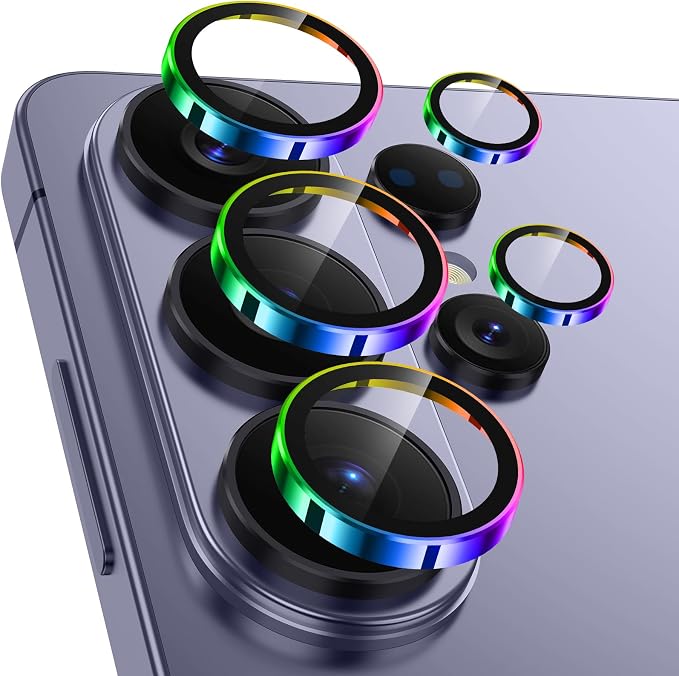 Meshine for Samsung Galaxy S26 Ultra Camera Lens Protector,Scratch Proof,Strong Adsorption,9H Hardness with Metal Ring Camera Cover,Ultra Thin Case Friendly, Accessories Lens Protector,Colorful by Meshine