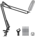 InnoGear Extended Boom Arm Microphone Mic Stand for Podcast Singing, Black | Desk Mount, Desktop Stands, Adjustable Reach, Rotate Fully, Folds Away Compactly, for Gaming, Streaming or Recording by InnoGear