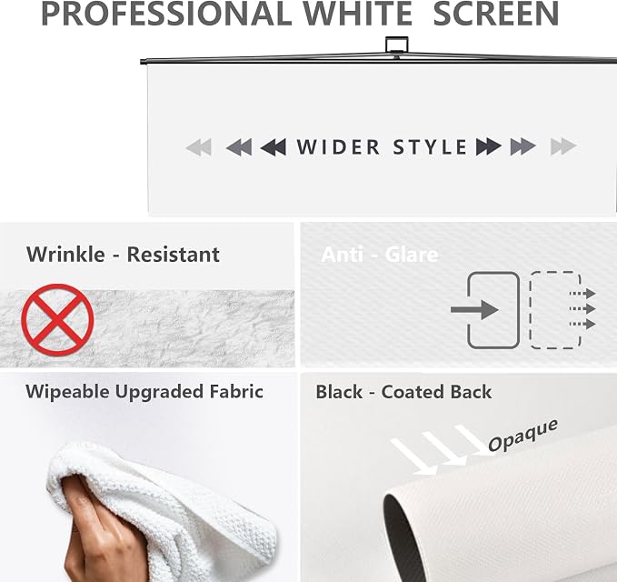 【Wider Style】 RAUBAY 78.7 x 82.7in Large Collapsible White Backdrop Screen | Portable Retractable Panel Photo Background with Stand for Video Conference, Photographic Studio, Streaming - Image 3
