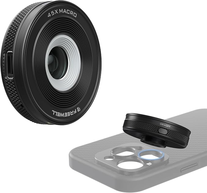Freewell 45x Macro Lens for Smartphones 17mm Threaded | Extreme Detail Close-Ups Lens for iPhone & Samsung by Freewell