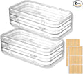 2 Pack Tri-Fold Press On Nail Organizer Case - 4-Page Portable Storage Box for Fake Nails, Clear PET Plastic Travel Holder (6×3.2×1.8 inch) by Oskrieel