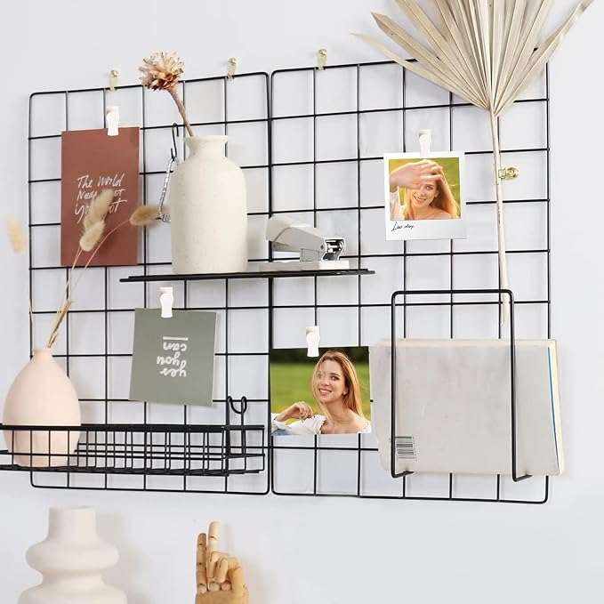 16 PCS Gridwall Accessories Grid Wall Hooks Clips, White Siding Clips for Hanging Signs, Photos & Notes, Display Sign Holder for Home, Office, Retail Store Organization & Decoration - Image 6