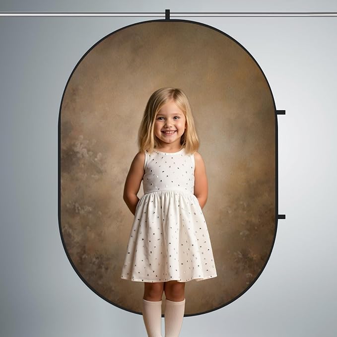 Kate Collapsible Backdrop Brown Blue Pop Up Portable Background 278 | Brown Blue Collapsible Backdrop 5'x6.5' Pop Up Backdrops,for Photography, Self Tape, and Live Streaming. - Image 5