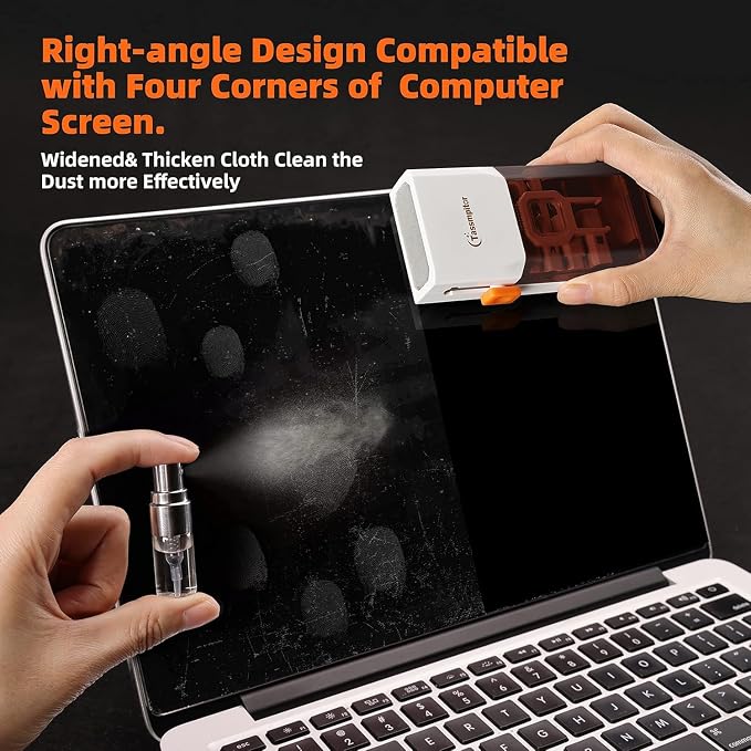 All-in-1 Keyboard Cleaner Laptop Cleaning Kit,Computer Screen-Safe Tools | MacBook iPad iPhone,Electronics Brush Tool for PC Camera Lens Earbuds,Deep Cleaning Spray Cloth, High-Density Soft Brush - Image 3