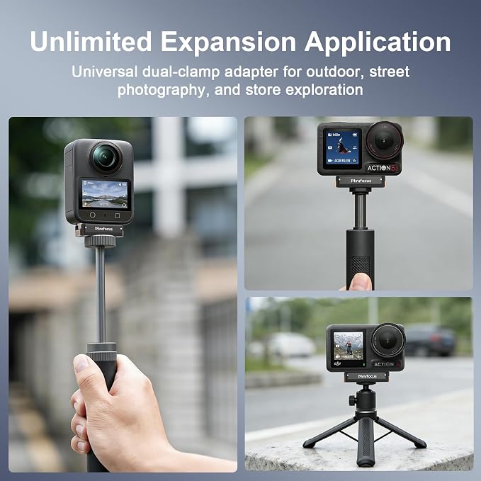 MINIFOCUS Magnetic Quick Release Adapter Mount for DJI Osmo Action 5 Pro/4/3/360, Extension Base Bracket with 1/4" Threaded Screw Hole for DJI Osmo Action Tripod Selfie Stick Accessories - Image 9