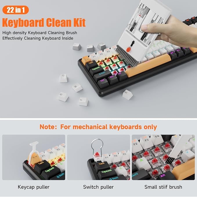 Laptop Cleaning Kit Keyboard Cleaner Brush, 22-in-1 Laptop Cleaner Tool | Multi-Function, for MacBook, Phone, Headphone, Earbuds, Camera Lens and Other Electronic Device, All-in-one with Upgrade - Image 5