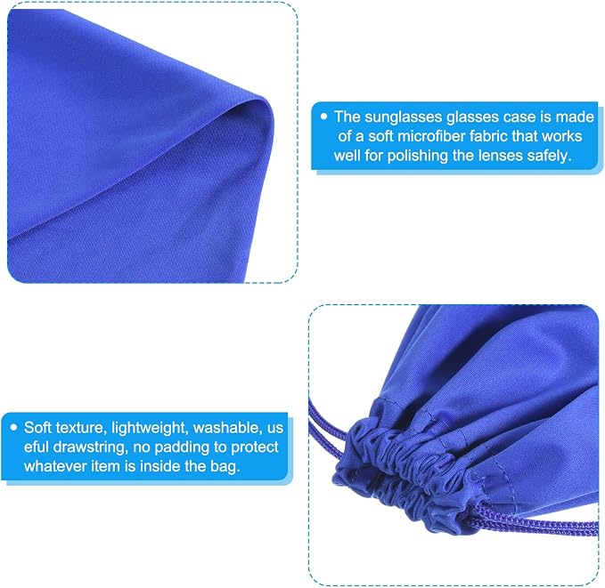 PATIKIL Ski Goggle Bag Microfiber Snow Goggles Case Cover Soft Storage Sleeve Drawstring Pouch - Image 3