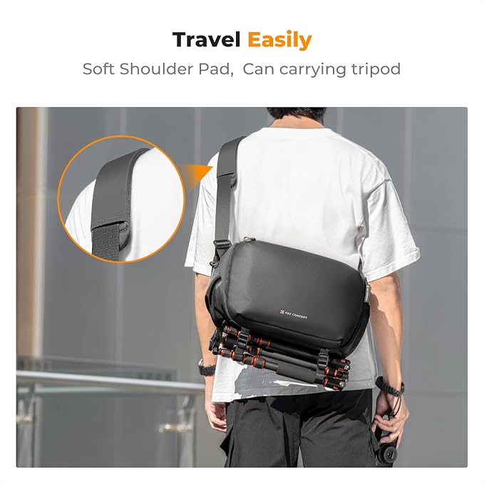 K&F CONCEPT Large Camera Sling Bag, Everyday Shoulder Bag | Multifunction Photography Compact Crossbody DSLR Portable Bag, Compatible for Canon/Nikon/Sony, BS08 - Image 5