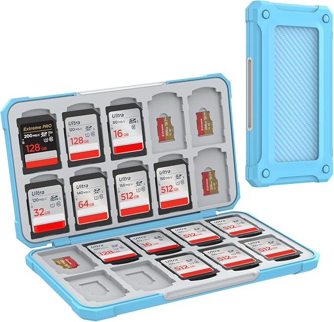 HEIYING SD Card Holder with 40 Precise Slots for SDXC SDHC Micro SD Cards | Portable SD Card Case, Hard ABS Shell with Soft Silicone Lining, Precise Card Slots,Magnetic Closure for Neat Storage by HEIYING