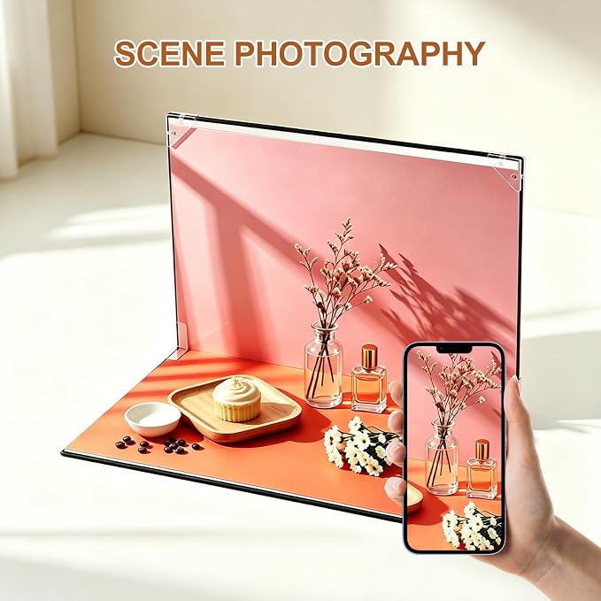 Photo Backdrop Board Kit, 16x11.5in Background Board with Paper for Food Jewelry - Image 4