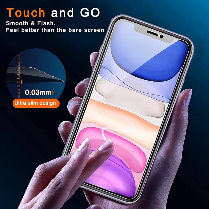 Ferilinso 2 Pack Privacy Screen Protector for iPhone 11, Tempered Glass | 9H+ Hardness, Military-Grade Shatterproof, Case Friendly, Easy Installation Bubble Free, with Camera Lens Protectors - Image 6