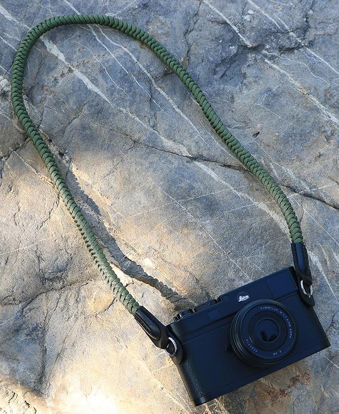 Paracord Woven Camera Neck Shoulder Strap Belt Hand Compatible with Canon Nikon Sony Olympus Pentax Fujifilm Panasonic SLR DSLR Digital Mirrorless Cameras 36inch Green - Image 2